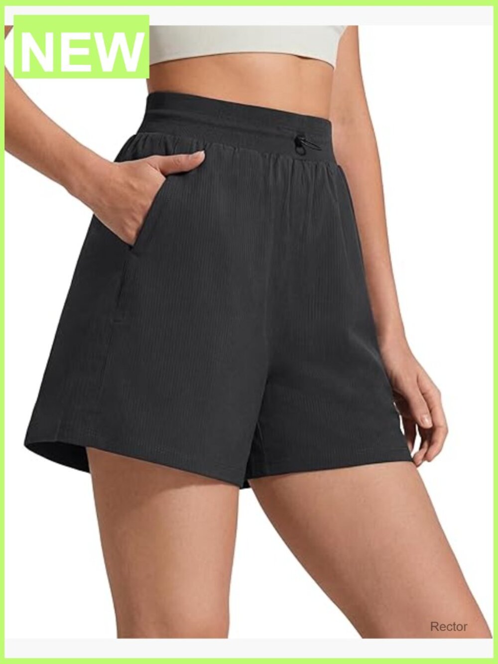 High Waisted Hiking Shorts 3.5" Drawstring A Line Workout Shorts with Zip
